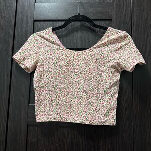 American Apparel Rose Floral Print Crop Top